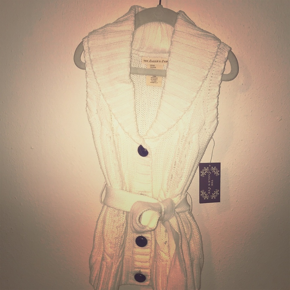 NWT Girls Cream sweater vest
